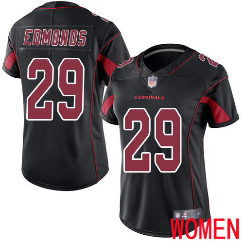 Arizona Cardinals Limited Black Women Chase Edmonds Jersey NFL Football #29 Rush Vapor Untouchable->women nfl jersey->Women Jersey
